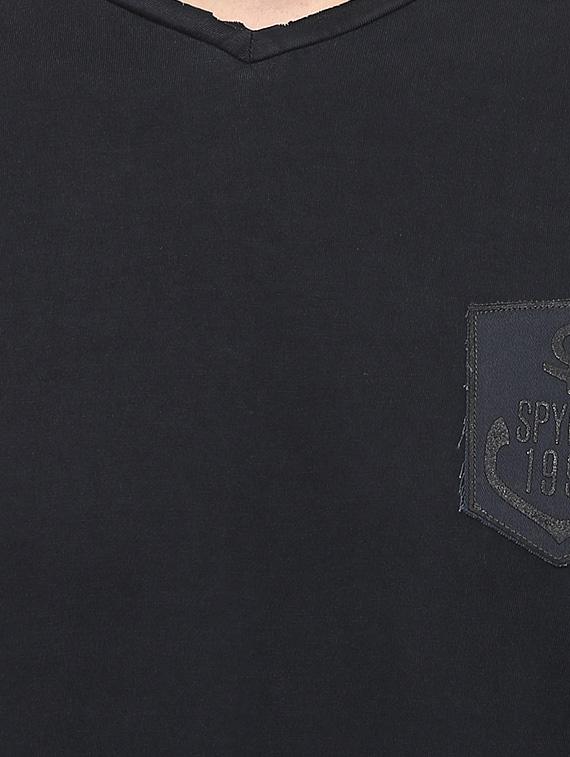 solid black cotton t-shirt - 13834958 - Standard Image - 3