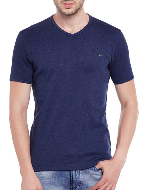 blue cotton t-shirt - 13834974 - Standard Image - 0