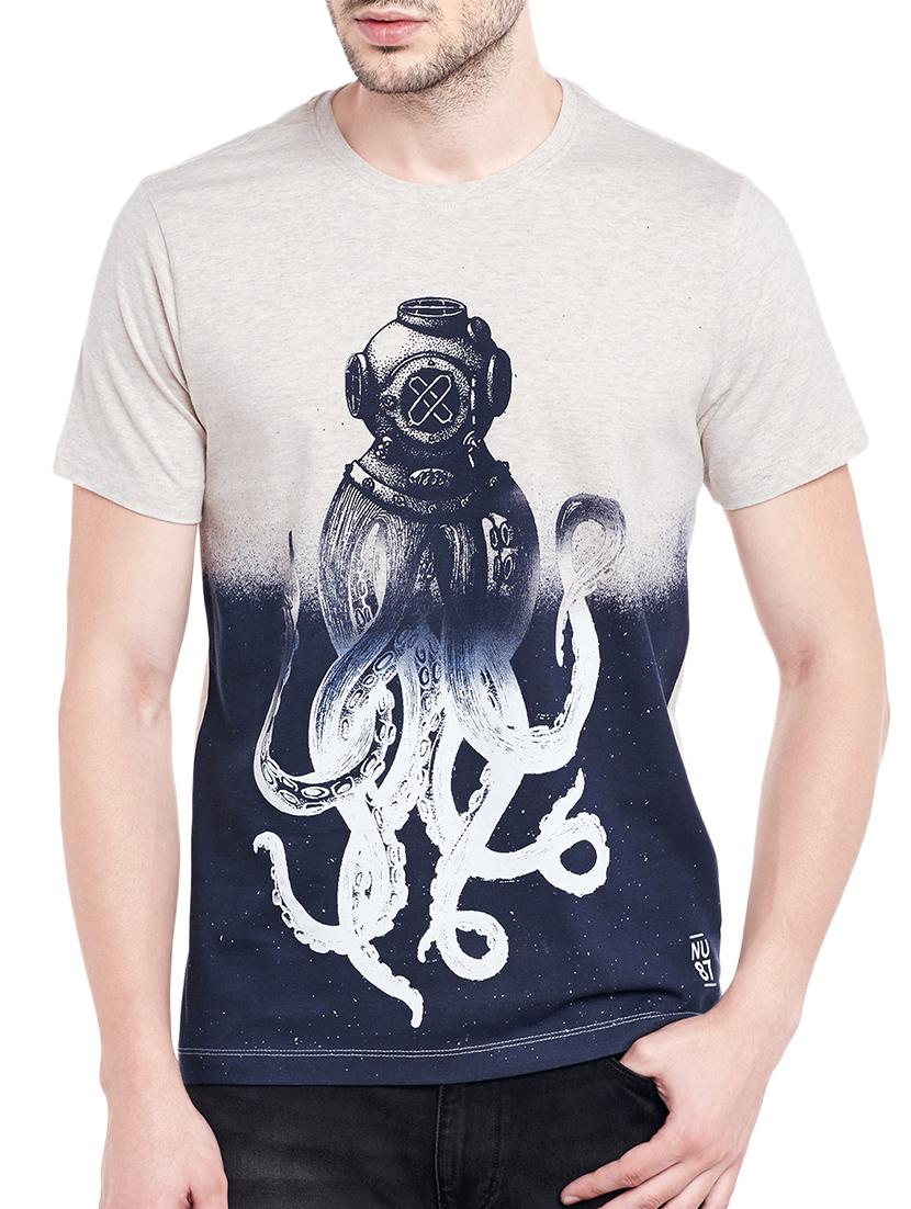 beige cotton t-shirt - 13834991 -  Zoom Image - 0