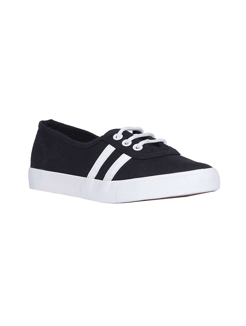 black canvas laceup sneakers