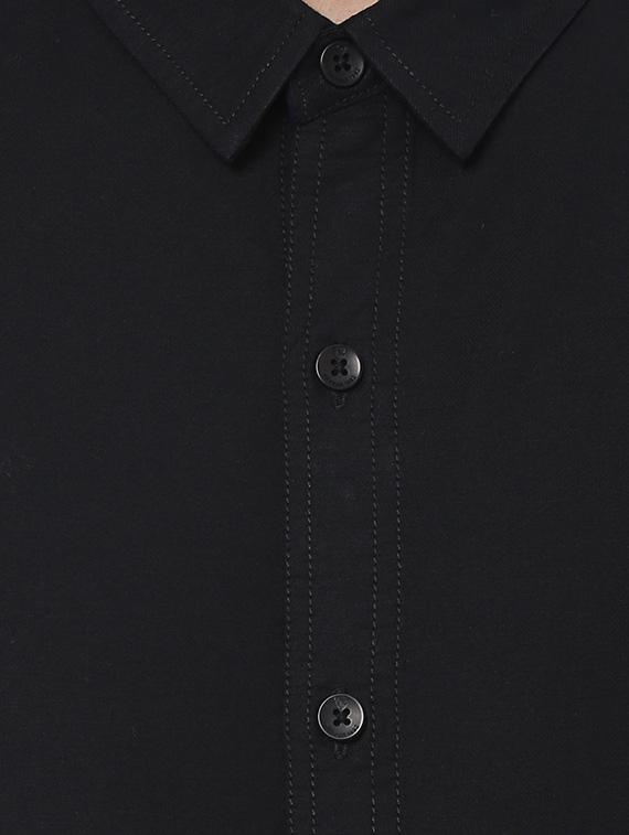 black cotton casual shirt - 13835729 - Standard Image - 3