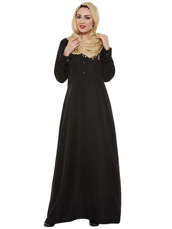 momin libas black crepe abaya