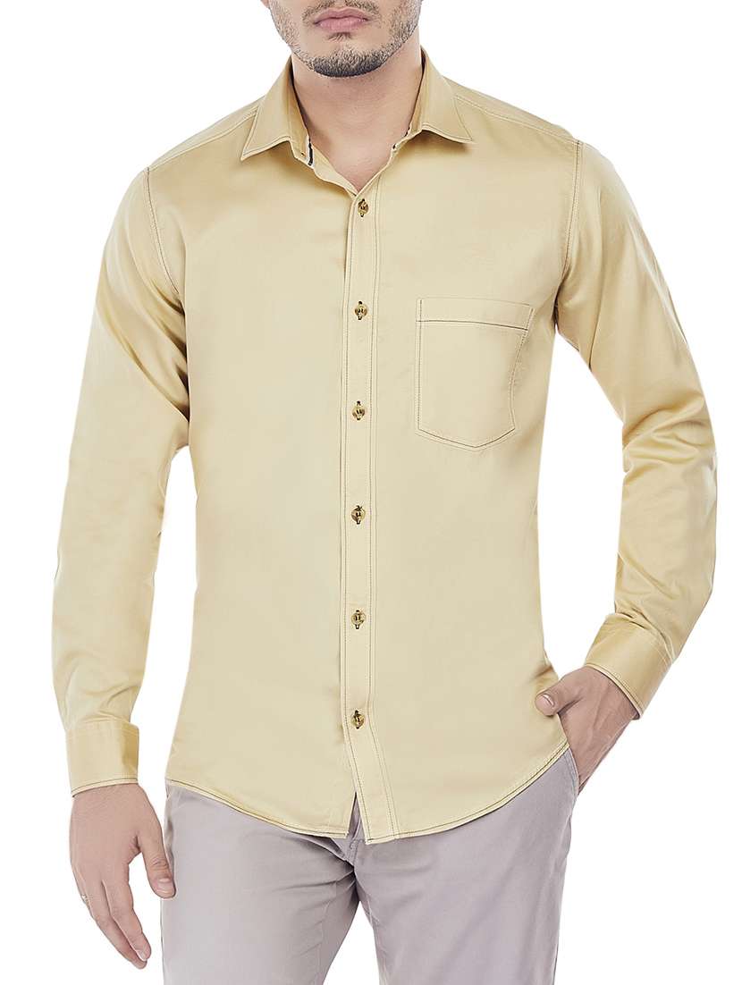 beige cotton casual shirt