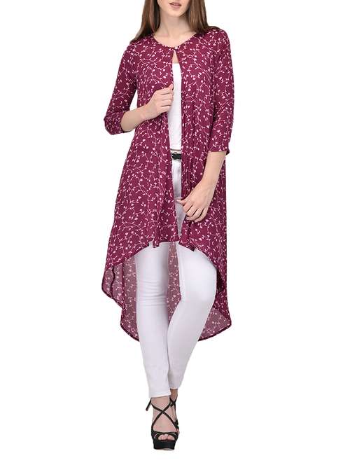 printed purple shrug with high low hem - 13842741 -  Standard Image - 0