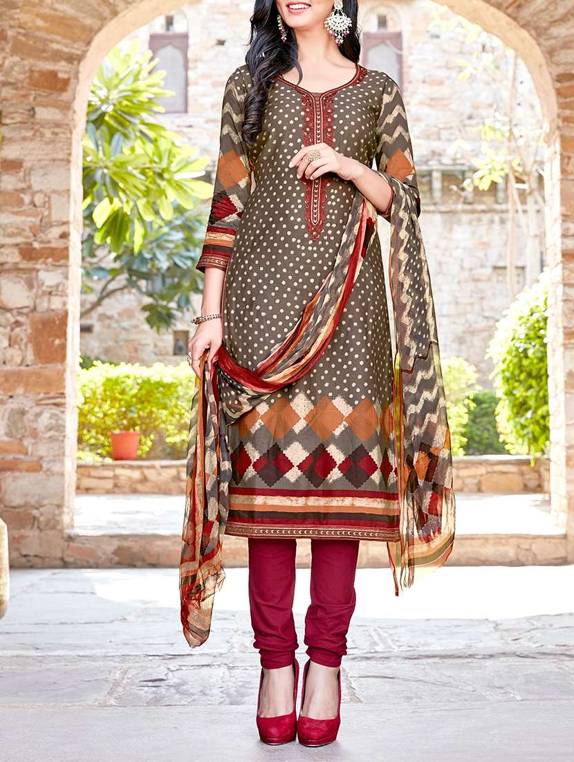 grey churidaar suit dress material