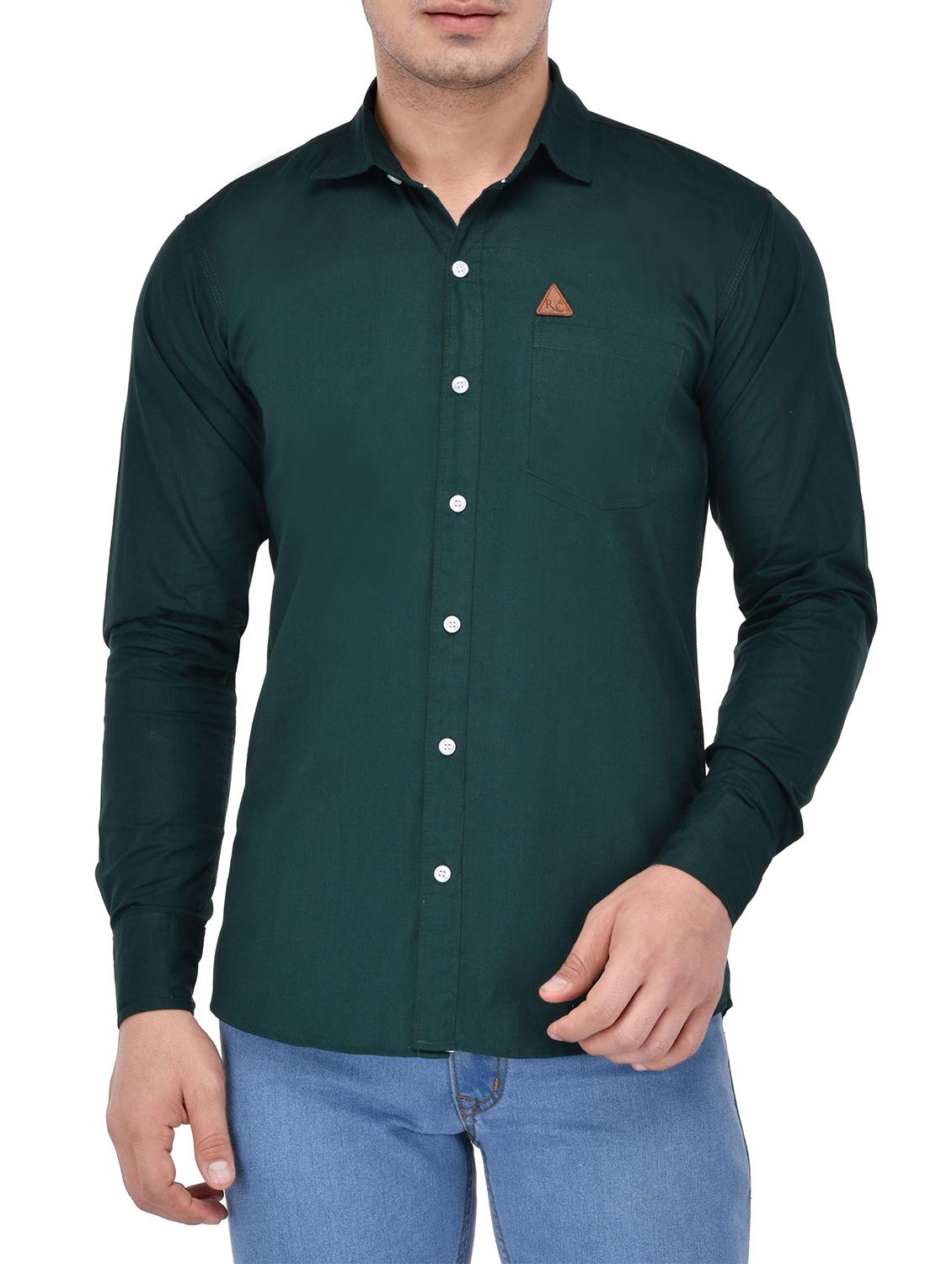 green cotton casual shirt