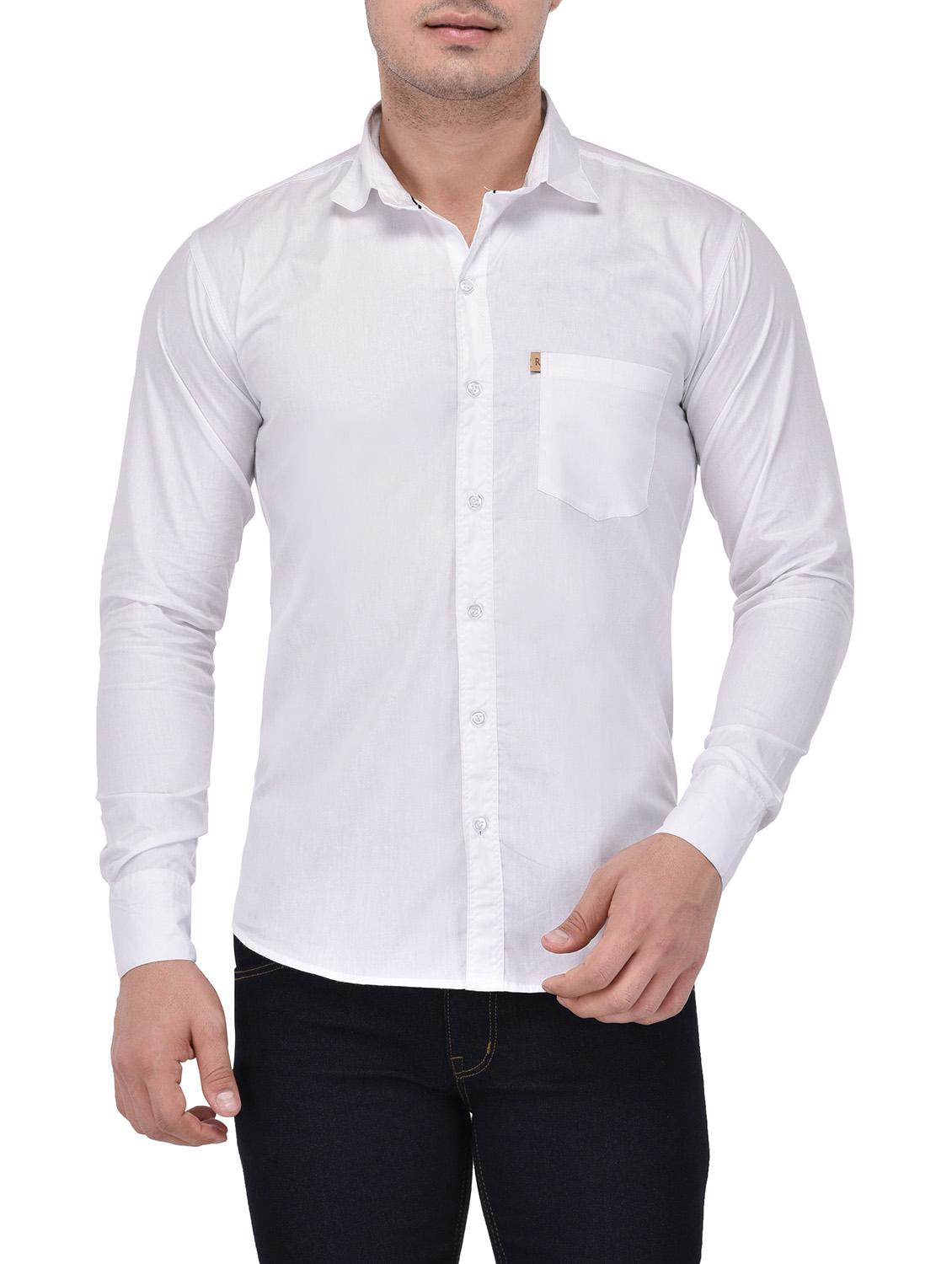 white cotton casual shirt