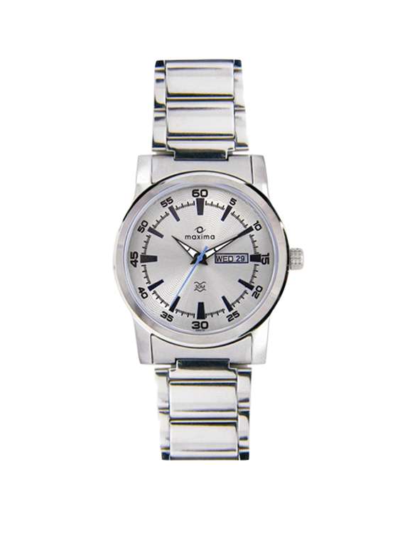 maxima silver dial analog watch for men - 26672cmgi