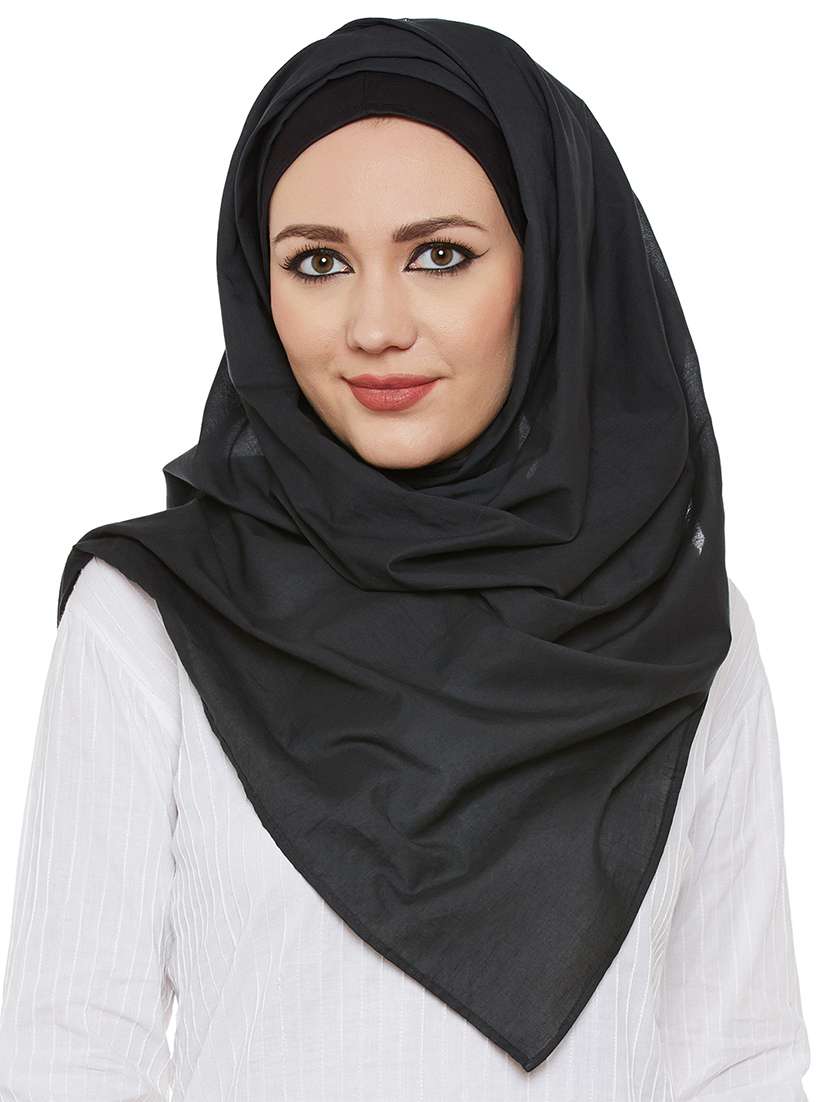momin libas printed black cotton scarf - 13847553 - Zoom Image - 0