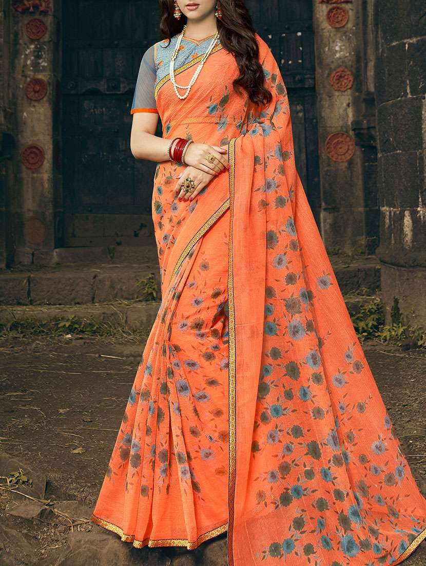 floral printed saree