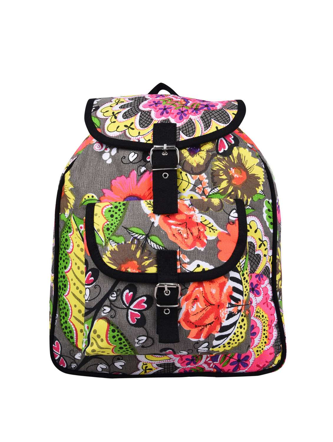 multi colored canvas regular backpack