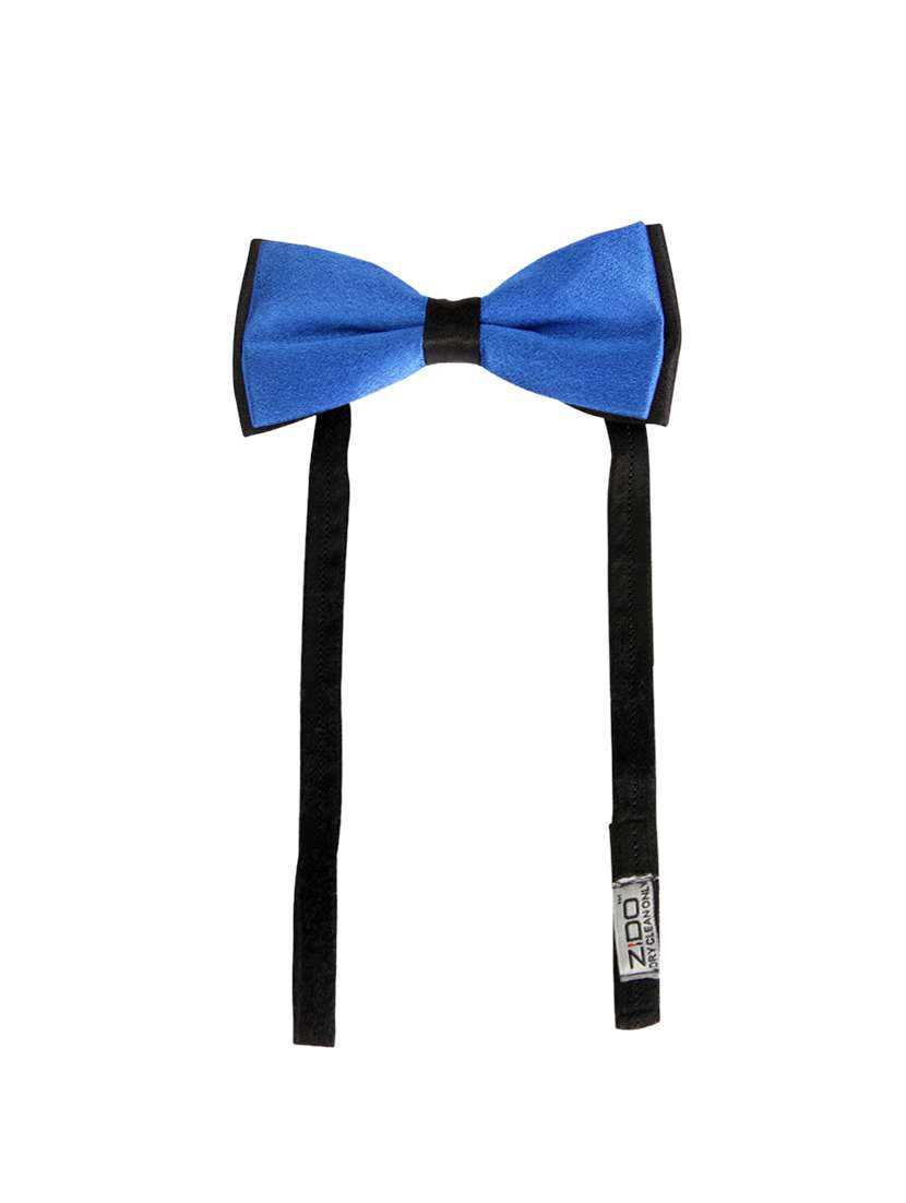 blue satin bow tie