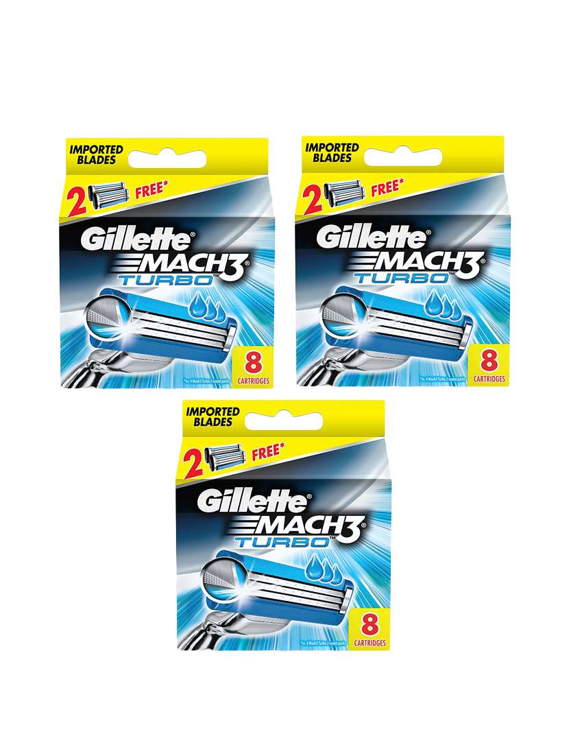gillette mach 3 turbo - 8 cartridges pack set of 3