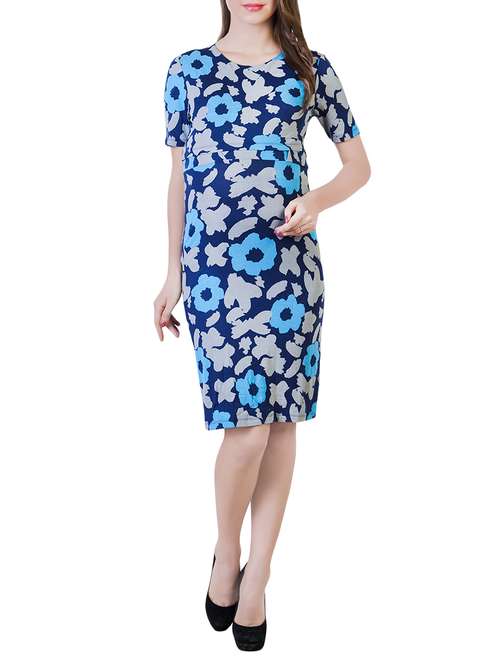 dark blue viscose maternity wear - 13853782 - Standard Image - 0