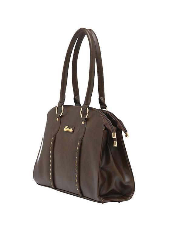 brown leatherette regular handbag - 13860100 - Standard Image - 3