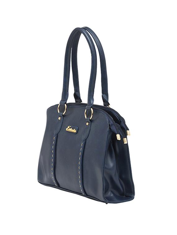 blue leatherette regular handbag - 13860102 - Standard Image - 3