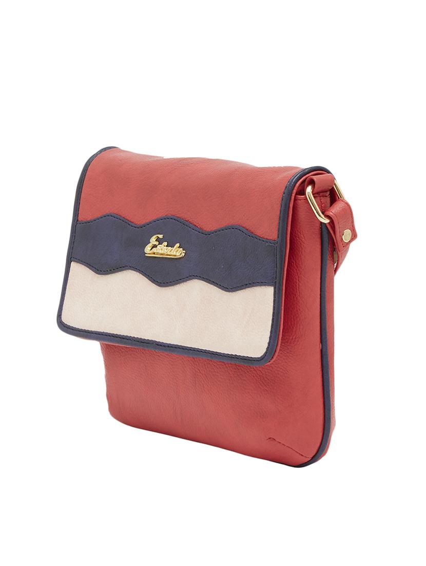 red leatherette regular sling bag - 13860108 - Standard Image - 3