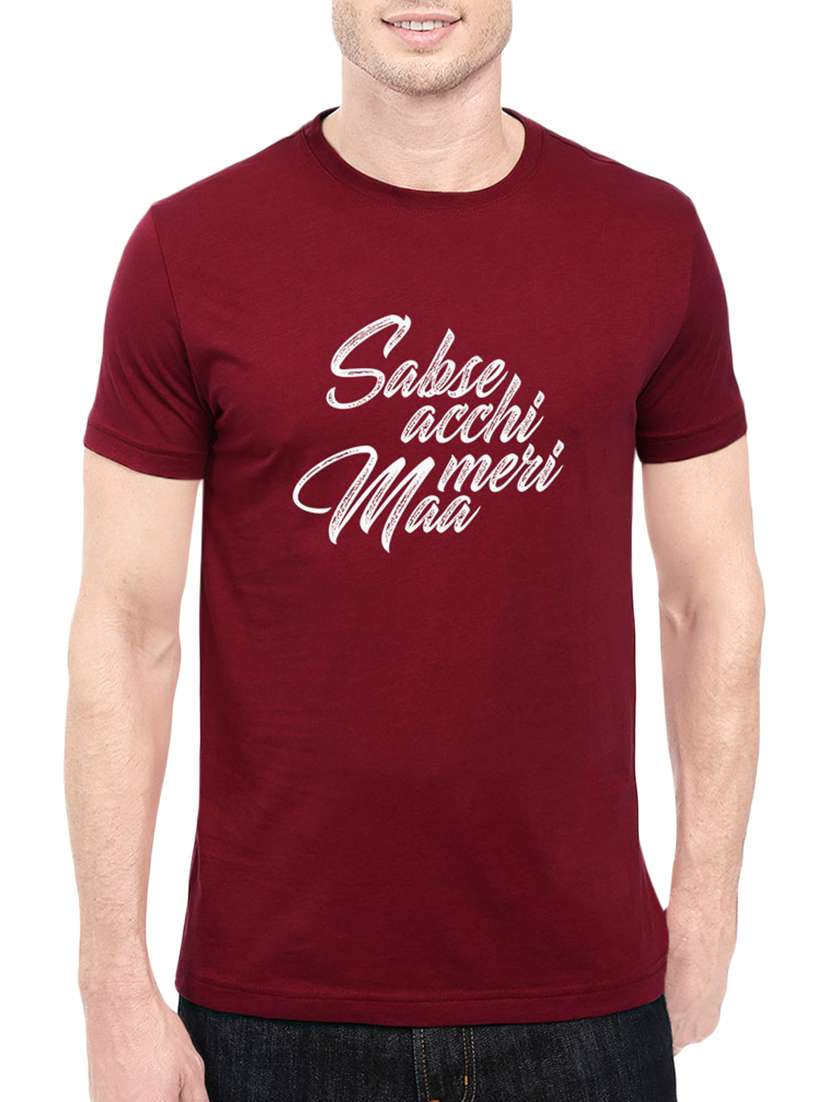 maroon cotton t-shirt