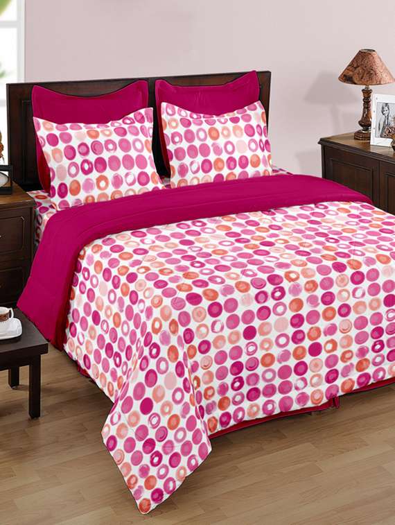 lorena 100% cotton multicolored double bedsheet with 2 pillow covers. - 13862069 - Zoom Image - 0