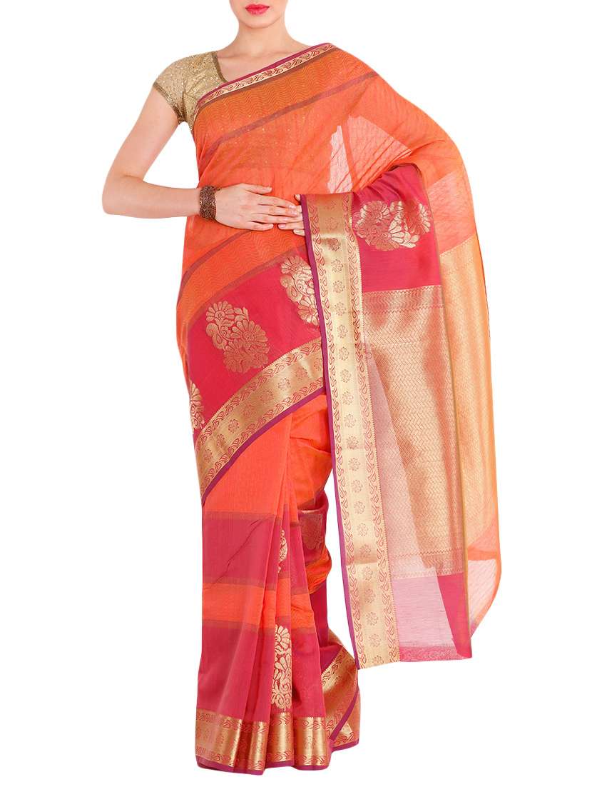 brown silk saree with blouse