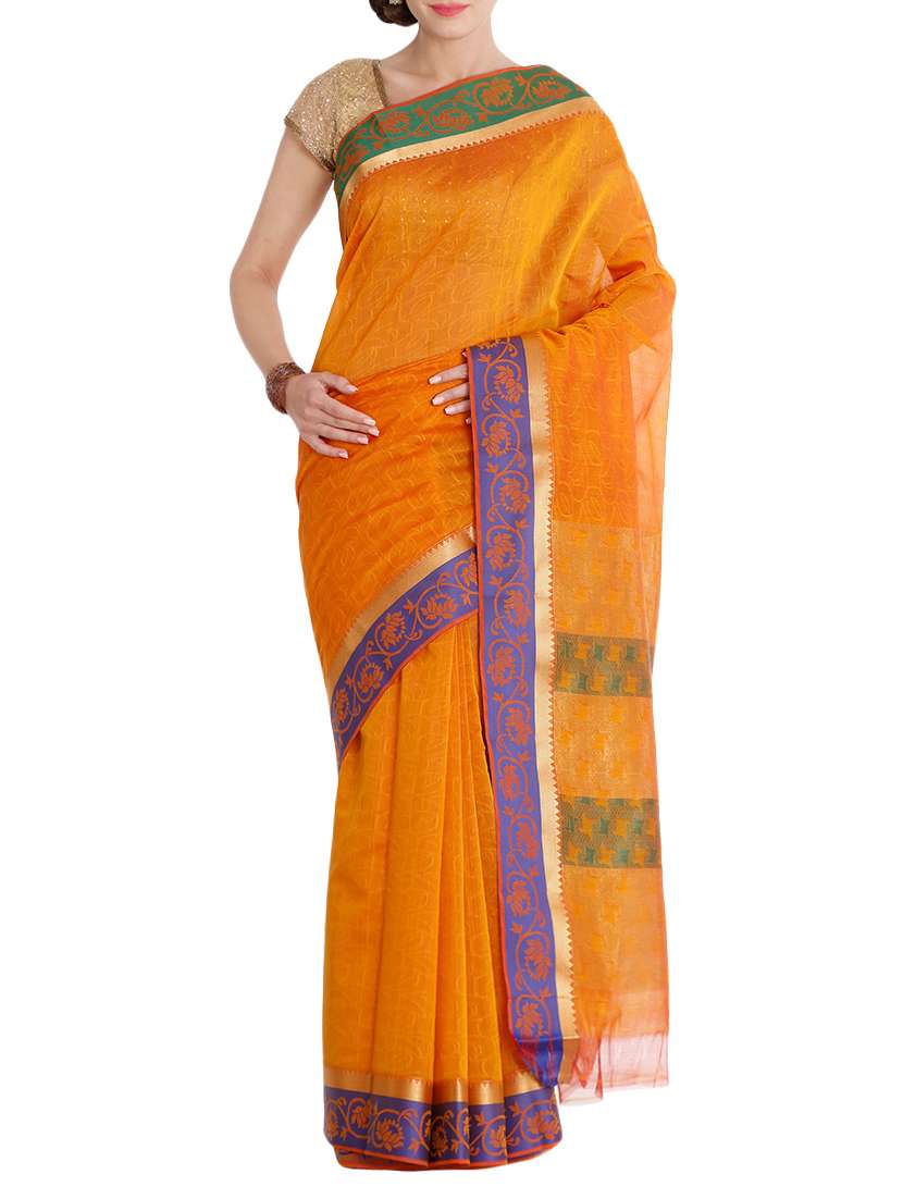 mustard silk saree with blouse