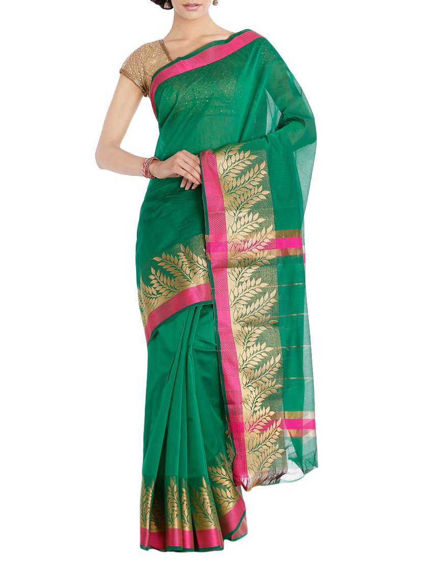 green saree with blouse