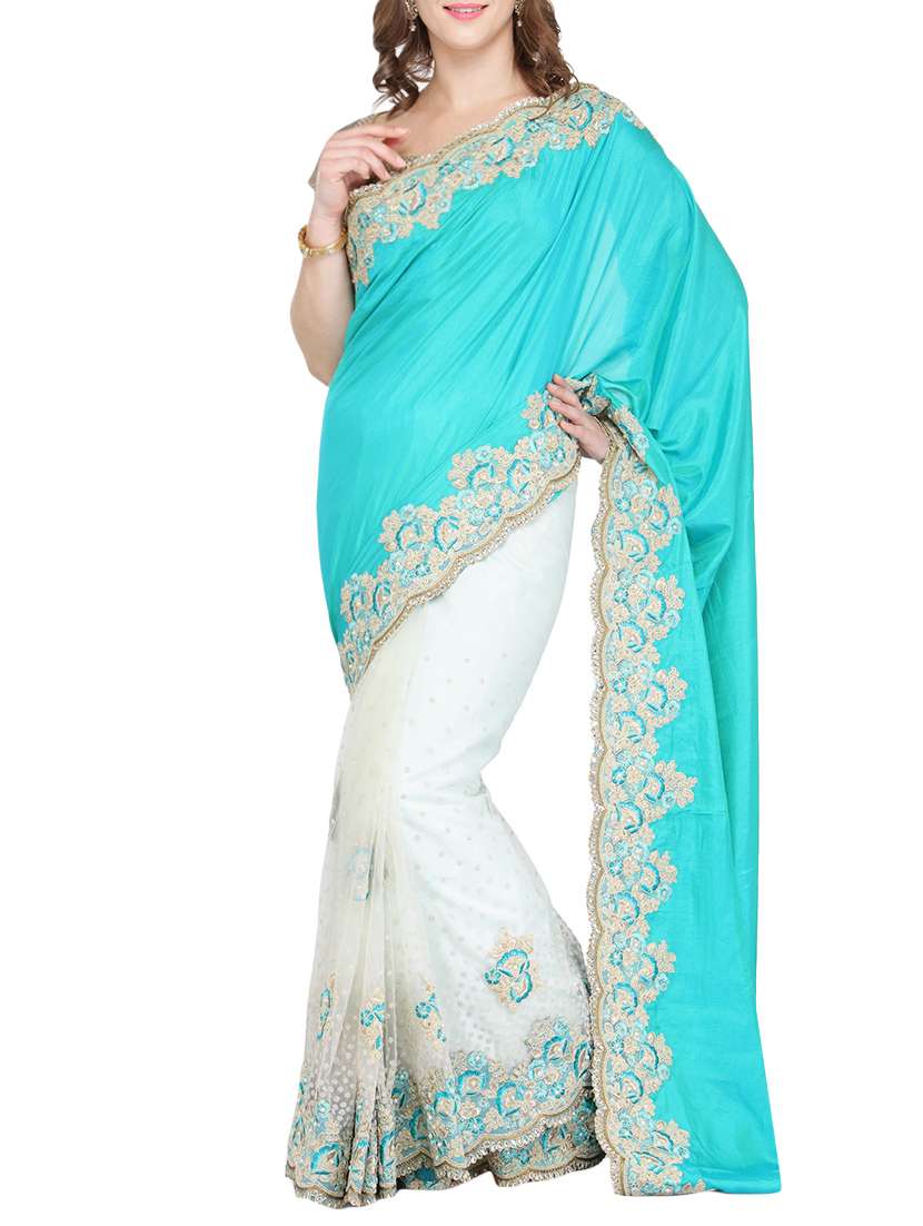 brijraj blue embroidered saree