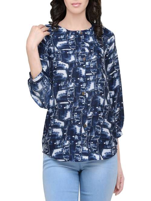 women's straight round neck top - 13876917 -  Standard Image - 0