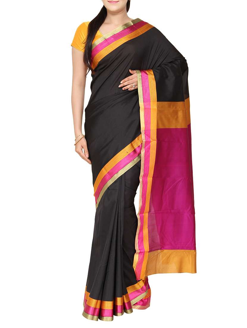 black  saree with blouse