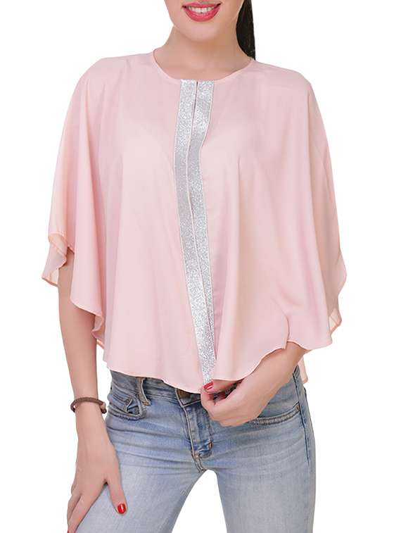 solid pink cape  top