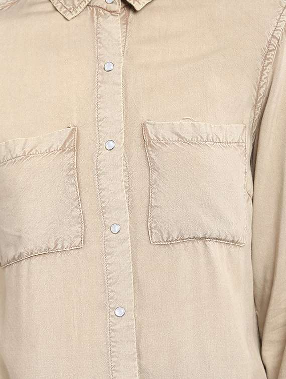 beige viscose regular shirt - 13882507 -  Standard Image - 3
