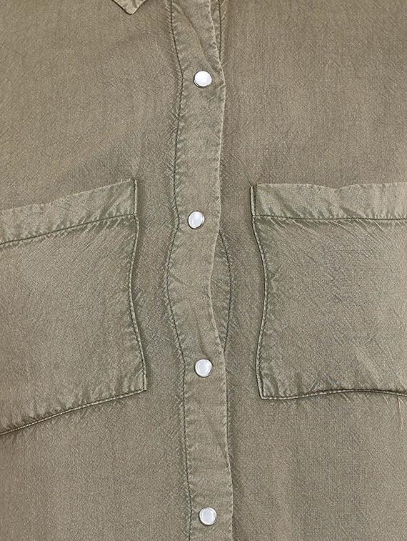 olive rayon regular shirt - 13882518 - Standard Image - 3