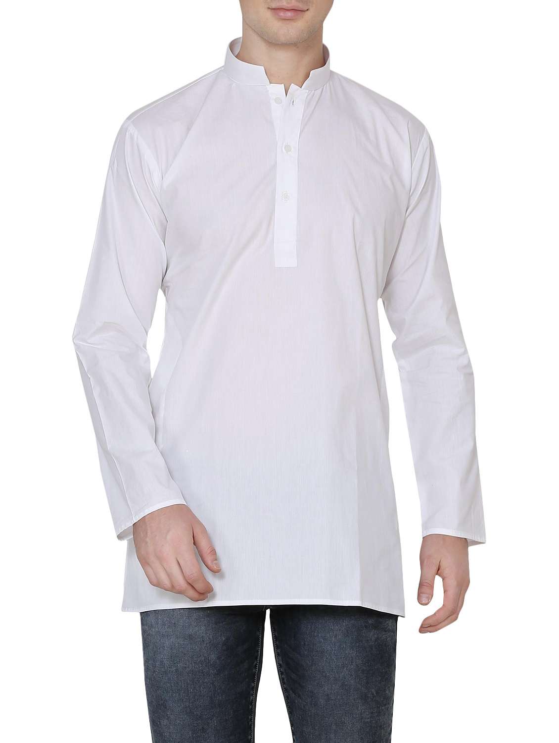 solid white cotton kurta - 13882663 -  Zoom Image - 0