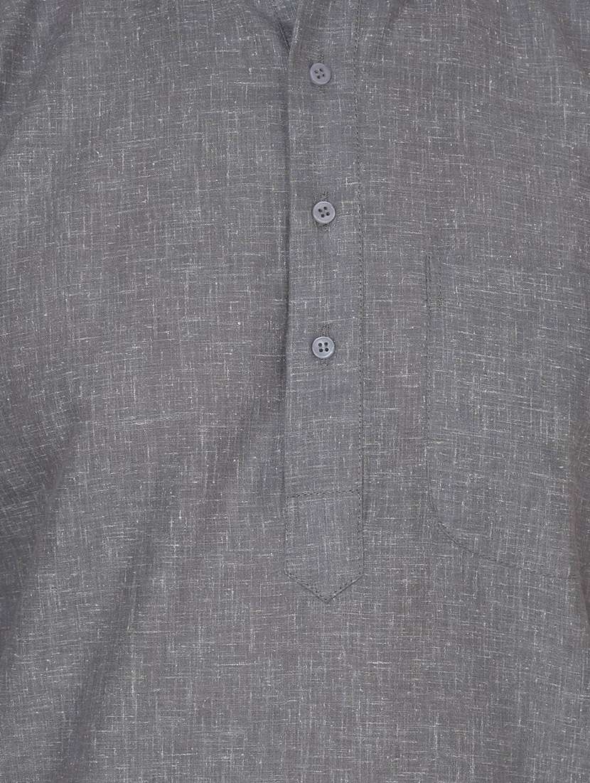 grey cotton kurta pyjama set - 13882699 - Standard Image - 3
