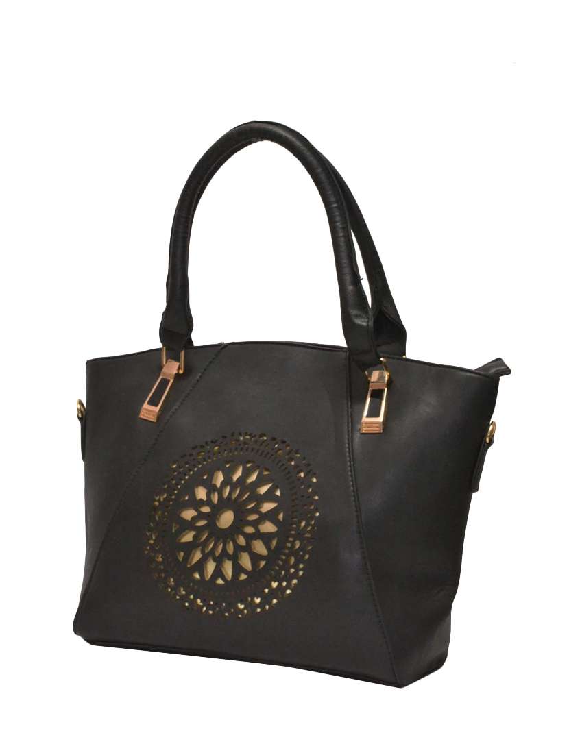 black leatherette  regular handbag - 13884931 -  Standard Image - 3