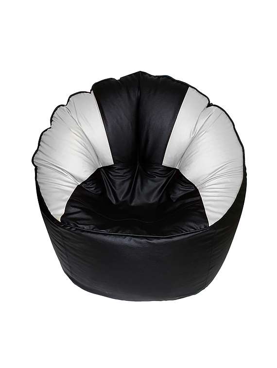 black & white leatherette modha chair bean bag