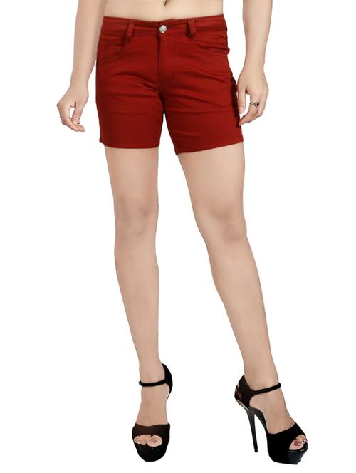 red cotton regular shorts - 13893683 - Standard Image - 0