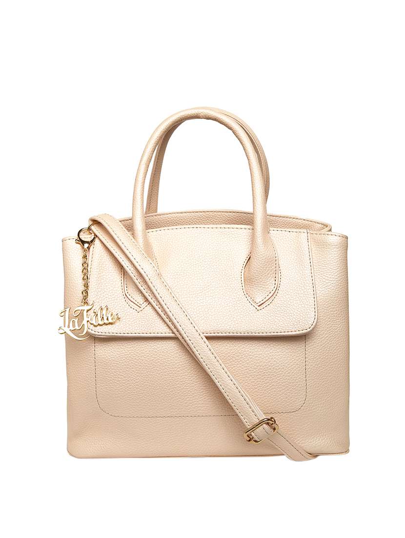 beige leatherette  regular handbag