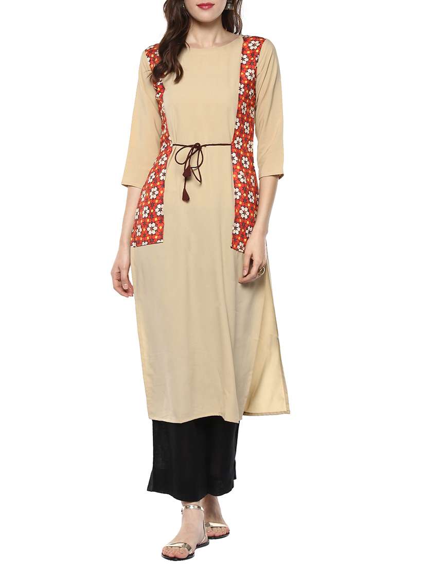 printed straight kurta