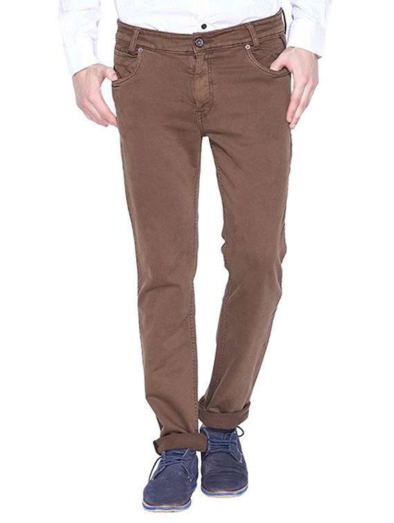 brown denim plain jeans - 13900484 - Zoom Image - 0
