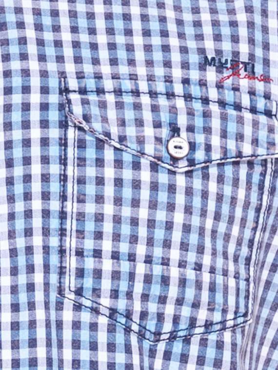 blue cotton casual shirt - 13900649 - Standard Image - 3