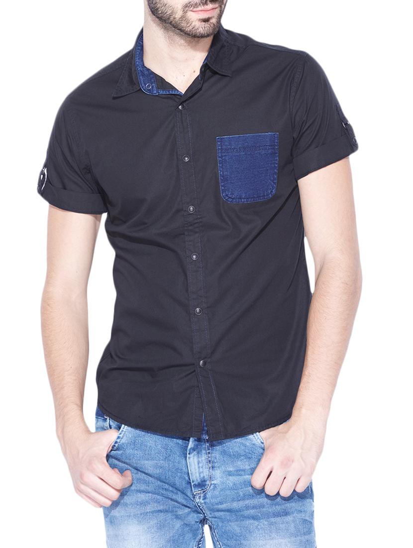 black cotton casual shirt - 13900678 - Zoom Image - 0