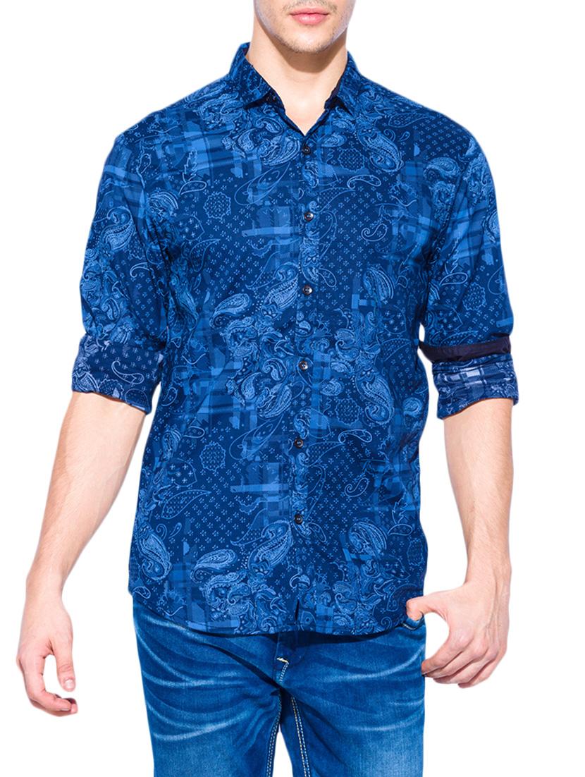blue cotton casual shirt - 13900692 - Zoom Image - 0