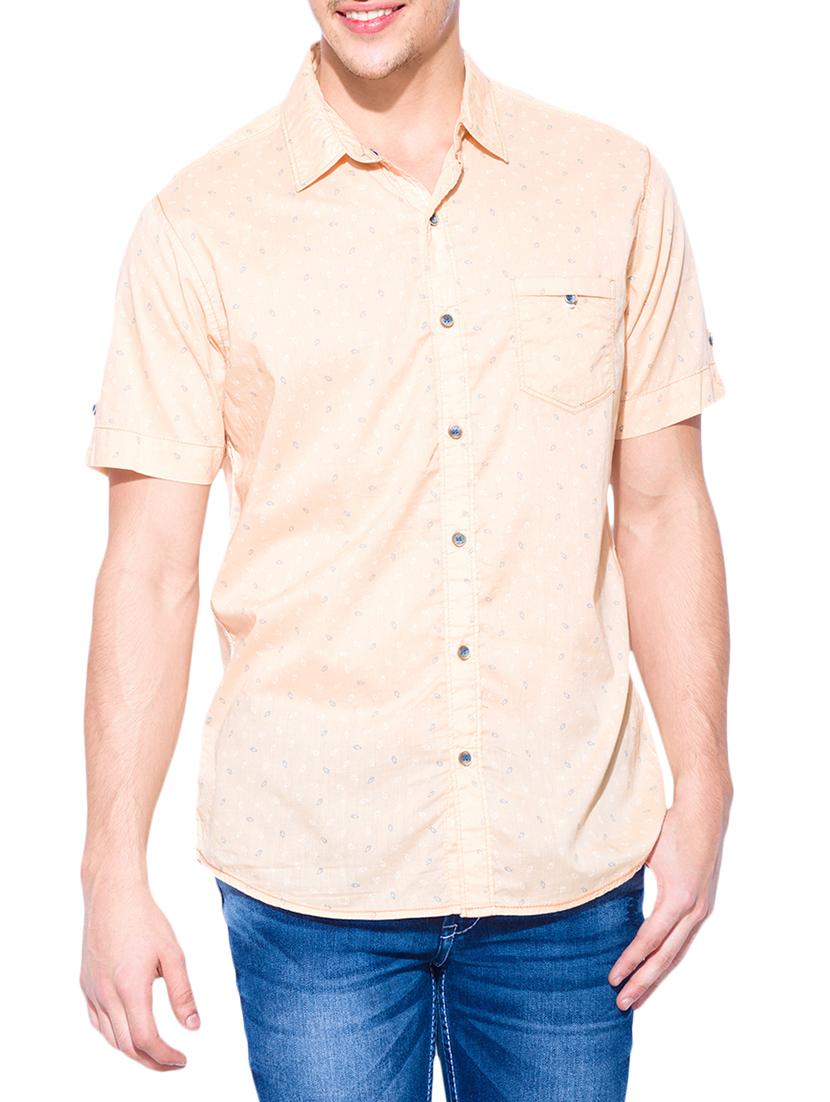 orange cotton casual shirt - 13900717 -  Zoom Image - 0
