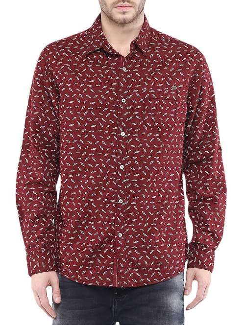red cotton casual shirt - 13900742 - Standard Image - 0
