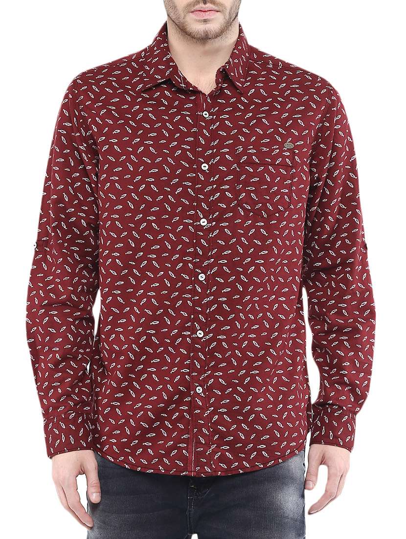 red cotton casual shirt - 13900742 - Zoom Image - 0