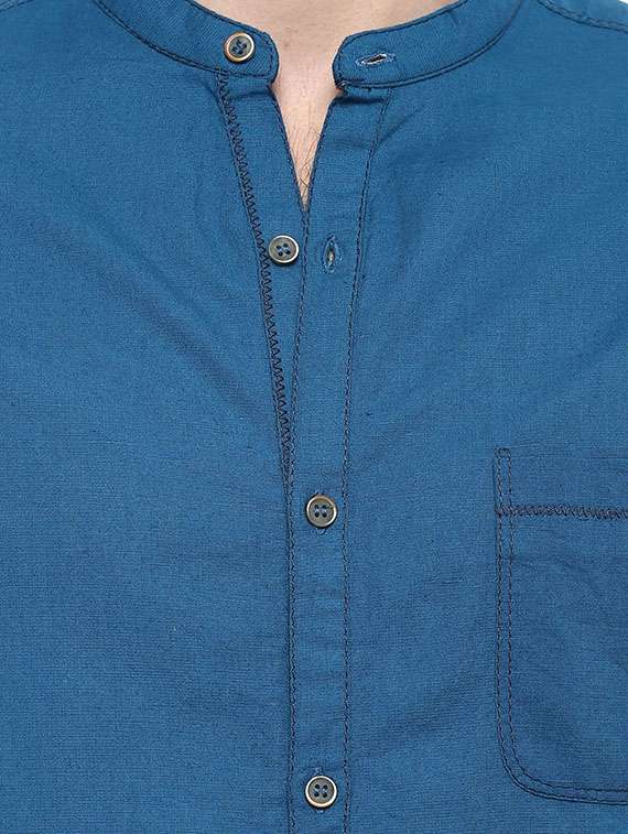 blue cotton casual shirt - 13900752 - Standard Image - 3