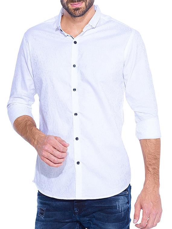 white cotton casual shirt - 13900765 - Zoom Image - 0