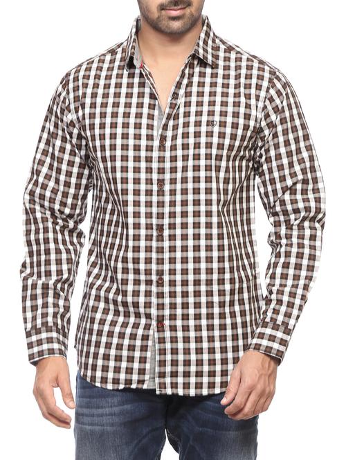 brown cotton casual shirt - 13900778 -  Standard Image - 0