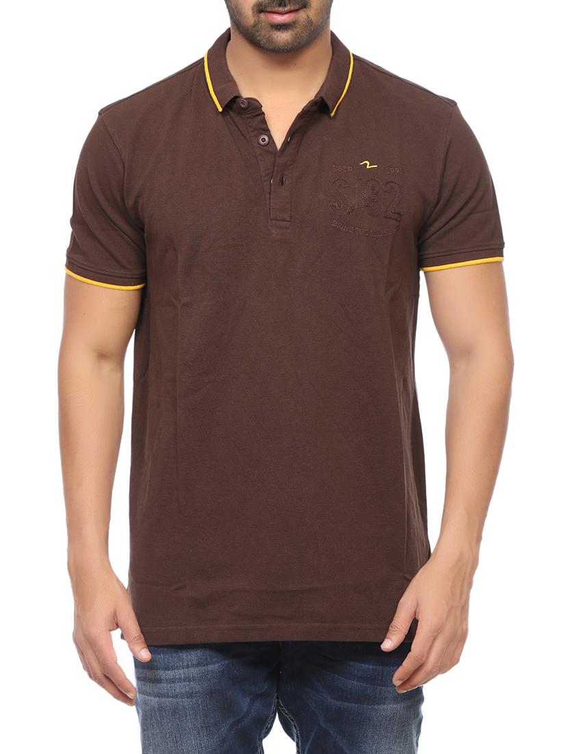 brown cotton t-shirt - 13900813 -  Zoom Image - 0